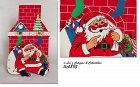 Vintage Christmas Card Holder Santa and Chimney