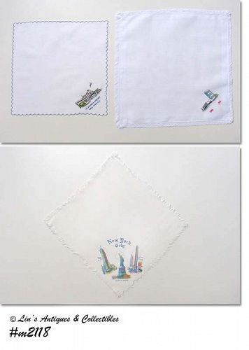 Souvenir Hankies New York Lot of Three