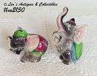 Vintage Gray Circus Elephants Shaker Set