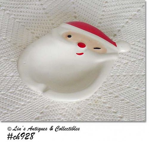 VINTAGE CHRISTMAS SANTA FACE ASH TRAY