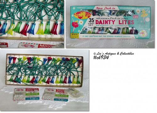 VINTAGE WORLD-WIDE "DAINTY LITES" 35 LIGHT SET CHRISTMAS LIGHTS