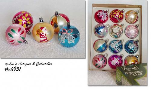 Vintage Glass Christmas Ornaments 1 Dozen Ornaments