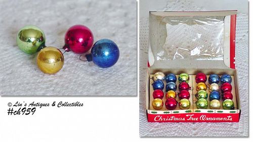 Vintage Glass Ornaments 24 Minis in Original Box