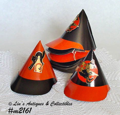 Vintage Halloween Party Hats Lot of 8