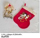 VINTAGE CHRISTMAS SMALL FELT STOCKING AND A DOORKNOB COVER