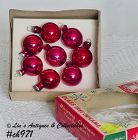 Vintage Small Red Christmas Ornaments IOB