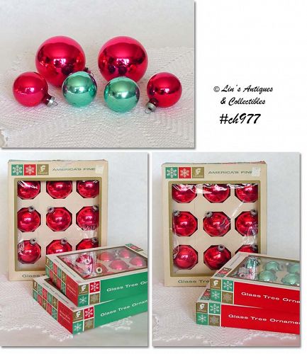 Vintage Shiny Brite Ornaments 6 Dozen in Boxes