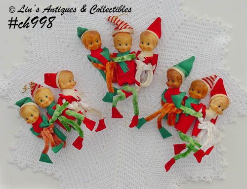 Vintage Elf Ornaments