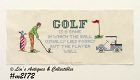 Vintage Golfing Cross Stitch Sampler