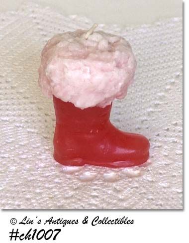 TAVERN CANDLE COMPANY VINTAGE SANTA BOOT CHRISTMAS CANDLE