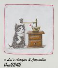 Vintage Kitten with Coffee Grinder Hanky