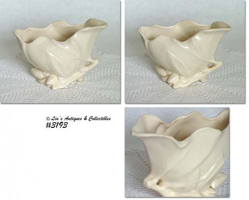 McCoy Pottery Two White Lily Bud Shell Planters
