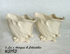 McCoy Pottery Two White Lily Bud Shell Planters