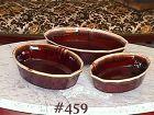McCoy Pottery Brown Drip Three Nested Oval Bowls