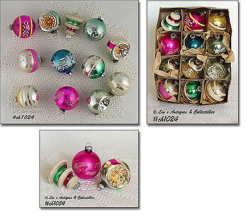 1 DOZEN VINTAGE SHINY BRITE ORNAMENTS