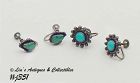 Vintage Sterling and Turquoise Earrings Two Pairs
