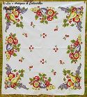 Vintage Colorful Fruits Tablecloth 50 x 44 inches