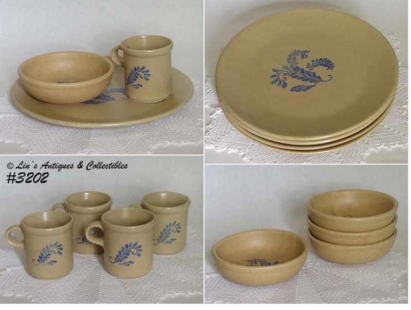 McCoy Pottery Bluefield Dinnerware for 4 Pasta Service