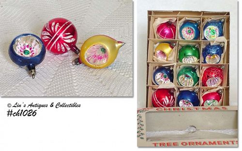 Vintage Poland Glass Ornaments Dozen