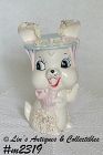 Vintage Bunny Rabbit Figurine with Spaghetti Accents