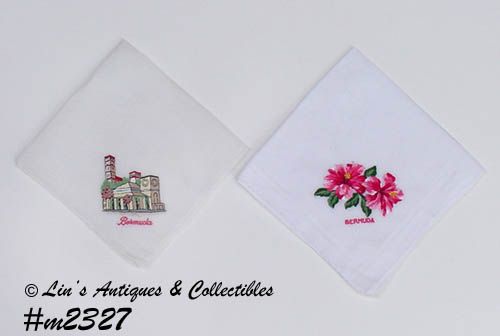 Souvenir Hankies Bermuda Lot of Two