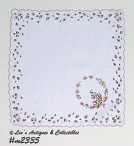 PINK ROSEBUDS HANDKERCHIEF