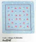 Vintage Blue Hanky with Lots of Butterflies