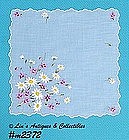 WHITE HANDKERCHIEF WITH EMBROIDERED FLOWERS