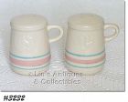 McCOY POTTERY VINTAGE PINK AND BLUE STONECRAFT PINK AND BLUE SHAKERS