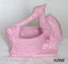 McCoy Pottery Stork with Baby Pink Planter