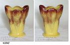 McCOY POTTERY YELLOW AND TAN 9 INCH TALL VASE