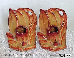 McCOY POTTERY -- OPEN FLOWER BOOKENDS