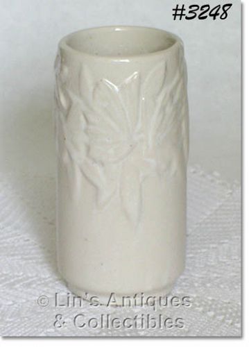 McCoy Pottery Butterfly Line Vase White