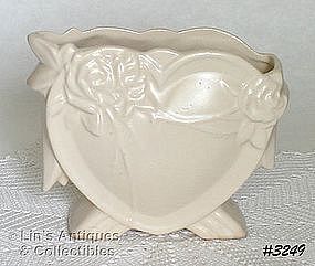 McCOY POTTERY -- HEART VASE (WHITE)