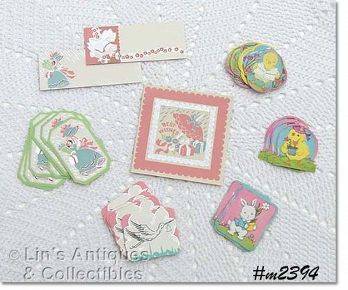 Vintage Dennison Easter and Baby Shower Seals