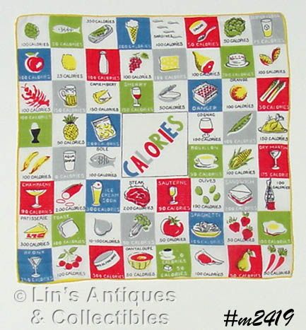 Vintage Counting Calories Handkerchief