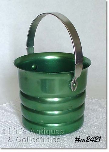 Vintage Kromex Aluminum Ice Bucket Green Color