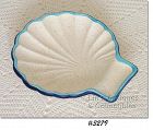 McCoy Pottery White with Blue Trim Shell Shape Dish