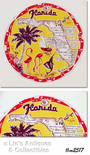 State Souvenir Round Hanky Florida