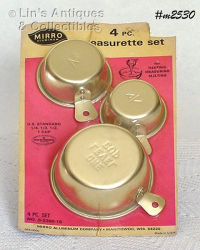 Vintage Mirro Aluminum 4 Piece Measurette Set Mint IOP