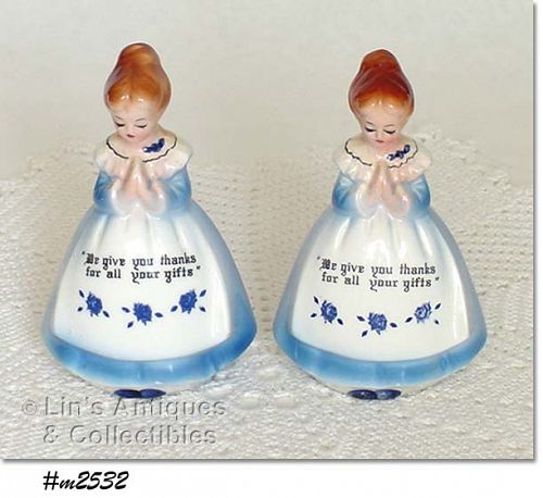 Enesco Prayer Lady Blue Dress Salt Shaker Choice