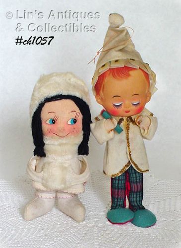 Vintage Boy and Girl Figure Ornaments