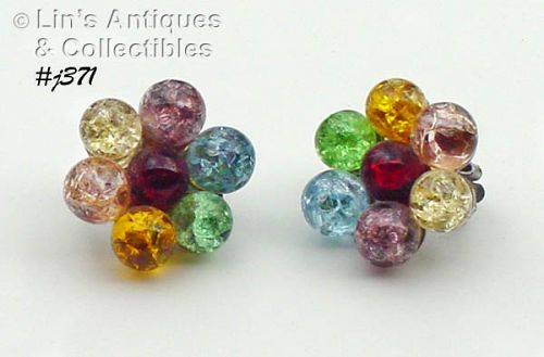 Vintage Crackle Glass Earrings