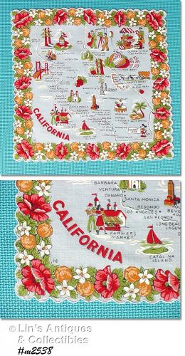 State Souvenir Hanky California