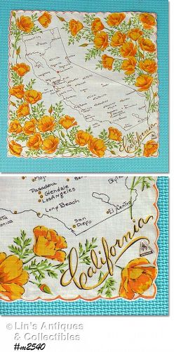 State Souvenir Hanky California