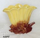 McCoy Pottery Yellow with Brown Fan Vase