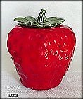 McCOY POTTERY -- RED STRAWBERRY COOKIE JAR