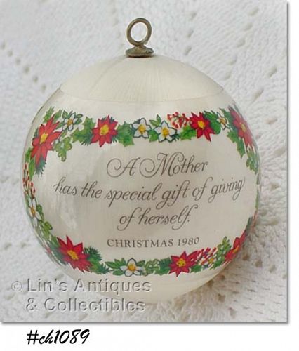 Vintage Hallmark Christmas 1980 Mother Ornament