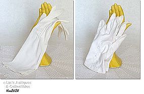 TWO PAIRS LADIES WHITE GLOVES