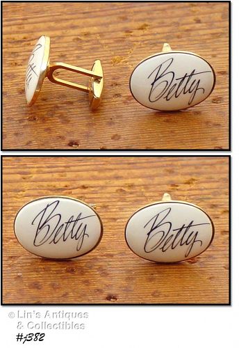 Vintage Cufflinks Personalized for Betty